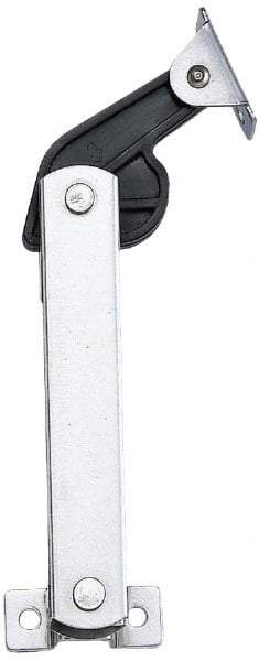 Sugatsune - 136mm OAL x 37mm Wide, 40 Lb Capacity, Spring Loaded Hard Down Lid Stay - Right Side, 4.7mm Mounting Hole Diam, 70° Max Opening, Polished 304 Stainless Steel & Polyacetal - Exact Tool & Supply