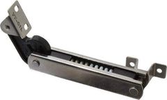 Sugatsune - 136mm OAL x 37mm Wide, 30 Lb Capacity, Spring Loaded Soft Down Lid Stay - Left Side, 4.7mm Mounting Hole Diam, 70° Max Opening, Polished 304 Stainless Steel & Polyacetal - Exact Tool & Supply
