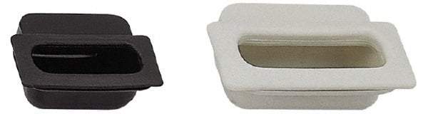Sugatsune - 82mm Overall Width x 63mm Overall Height, 35mm Recess Depth, Ivory Snap In Recessed Pull - Elastomer, 53mm Recess Height, 72mm Recess Width - Exact Tool & Supply