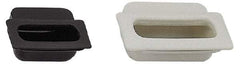 Sugatsune - 82mm Overall Width x 63mm Overall Height, 35mm Recess Depth, Black Snap In Recessed Pull - Elastomer, 53mm Recess Height, 72mm Recess Width - Exact Tool & Supply