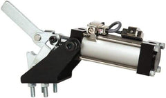 Gibraltar - 500 Lb Inner Hold Capacity, Vert Mount, Air Power Hold-Down Toggle Clamp - 1/8 NPT Port, 92° Bar Opening, 1.38" Height Under Bar - Exact Tool & Supply