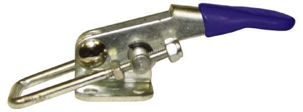 Gibraltar - 360 Lb Capacity, Horizontal, U Hook, Flanged Base, Stainless Steel Pull Action Latch Clamp - 1.18" Drawing Movement, 3.88" OAL, Threaded U Hook, Straight Handle - Exact Tool & Supply