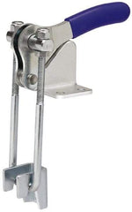 Gibraltar - 500 Lb Capacity, Vertical, U Hook, Flanged Base, Carbon Steel Pull Action Latch Clamp - 1.53" Drawing Movement, 3.35" OAL, Straight Handle - Exact Tool & Supply