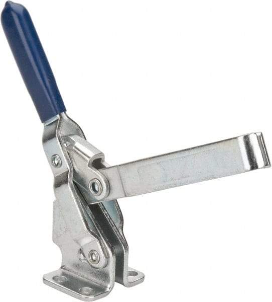 Gibraltar - 350 Lb Holding Capacity, Vertical Handle, Manual Hold Down Toggle Clamp - 62° Handle Movement, 115° Bar Opening, U-Bar, Flanged Base, Carbon Steel - Exact Tool & Supply