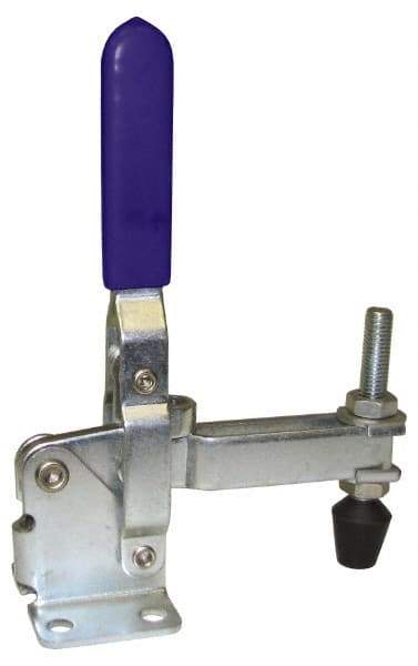 Gibraltar - 600 Lb Holding Capacity, Vertical Handle, Manual Hold Down Toggle Clamp - 58° Handle Movement, 106° Bar Opening, U-Bar, Flanged Base, Carbon Steel - Exact Tool & Supply