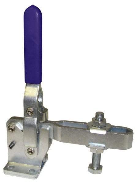 Gibraltar - 1,200 Lb Holding Capacity, Vertical Handle, Manual Hold Down Toggle Clamp - 70° Handle Movement, 140° Bar Opening, U-Bar, Flanged Base, Carbon Steel - Exact Tool & Supply