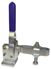 Gibraltar - 1,200 Lb Holding Capacity, Vertical Handle, Manual Hold Down Toggle Clamp - 70° Handle Movement, 140° Bar Opening, U-Bar, Flanged Base, Carbon Steel - Exact Tool & Supply
