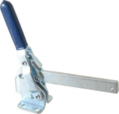 Gibraltar - 450 Lb Holding Capacity, Vertical Handle, Manual Hold Down Toggle Clamp - 62° Handle Movement, 115° Bar Opening, Solid Bar, Flanged Base, Carbon Steel - Exact Tool & Supply