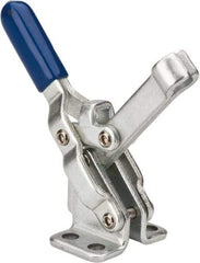 Gibraltar - 200 Lb Holding Capacity, Vertical Handle, Manual Hold Down Toggle Clamp - 64° Handle Movement, 104° Bar Opening, Solid Bar, Flanged Base, Carbon Steel - Exact Tool & Supply