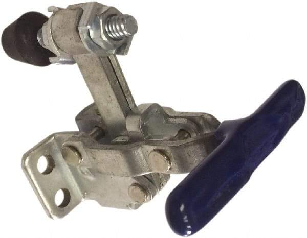 Gibraltar - 200 Lb Holding Capacity, Vertical Handle, Manual Hold Down Toggle Clamp - 64° Handle Movement, 104° Bar Opening, Solid Bar, Flanged Base, Carbon Steel - Exact Tool & Supply