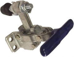 Gibraltar - 200 Lb Holding Capacity, Vertical Handle, Manual Hold Down Toggle Clamp - 64° Handle Movement, 104° Bar Opening, Solid Bar, Flanged Base, Carbon Steel - Exact Tool & Supply