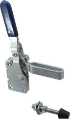 Gibraltar - 600 Lb Holding Capacity, Vertical Handle, Manual Hold Down Toggle Clamp - 58° Handle Movement, 106° Bar Opening, U-Bar, Straight Base, Carbon Steel - Exact Tool & Supply