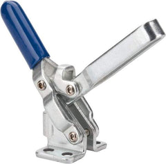 Gibraltar - 200 Lb Holding Capacity, Vertical Handle, Manual Hold Down Toggle Clamp - 65° Handle Movement, 105° Bar Opening, U-Bar, Flanged Base, Electro-Plated Zinc, Carbon Steel - Exact Tool & Supply