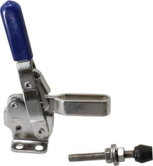 Gibraltar - 450 Lb Holding Capacity, Vertical Handle, Manual Hold Down Toggle Clamp - 57° Handle Movement, 99° Bar Opening, U-Bar, Flanged Base, Electro-Plated Zinc, Stainless Steel - Exact Tool & Supply