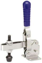 Gibraltar - 750 Lb Holding Capacity, Vertical Handle, Manual Hold Down Toggle Clamp - 58° Handle Movement, 106° Bar Opening, U-Bar, Flanged Base, Stainless Steel - Exact Tool & Supply