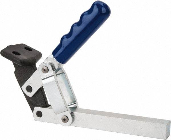 Gibraltar - 1,000 Lb Holding Capacity, Vertical Handle, Manual Hold Down Toggle Clamp - 65° Handle Movement, 195° Bar Opening, Solid Bar, Flanged Base, Electro-Plated Zinc, Carbon Steel - Exact Tool & Supply