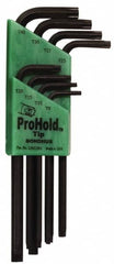 Bondhus - 8 Piece T9 to T40 L-Key Long Arm Torx Key Set - Exact Tool & Supply