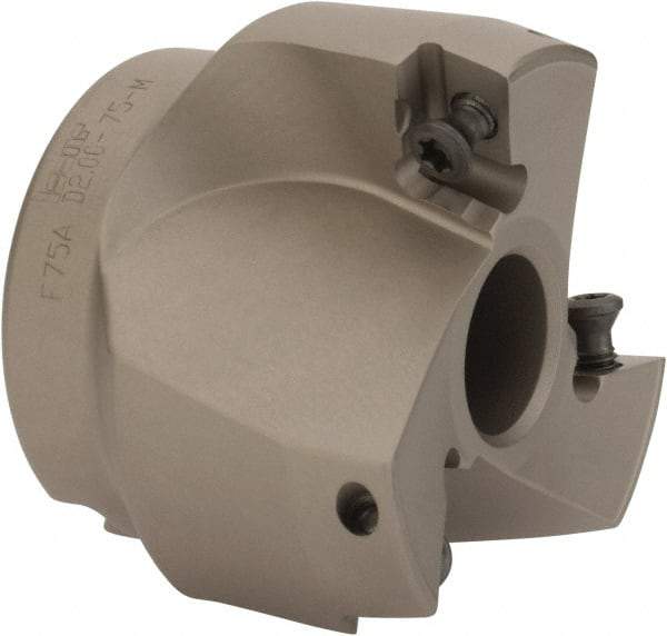 Iscar - 4 Inserts, 2" Cut Diam, 3/4" Arbor Diam, 0.827" Max Depth of Cut, Indexable Square-Shoulder Face Mill - 0/90° Lead Angle, 2" High, HP AD.. 2207.. Insert Compatibility, Series HP F90AT - Exact Tool & Supply