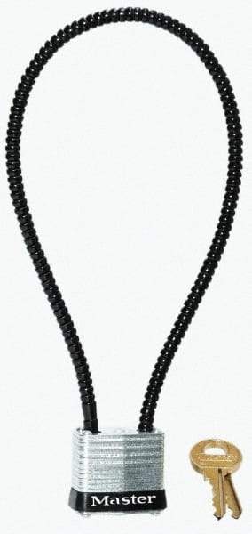 Master Lock - 7" Shackle Clearance, Keyed Different Padlock - 7/32" Shackle Diam, Steel - Exact Tool & Supply