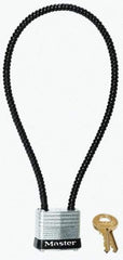 Master Lock - 7" Shackle Clearance, Keyed Different Padlock - 7/32" Shackle Diam, Steel - Exact Tool & Supply
