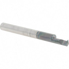 Scientific Cutting Tools - 0.4" Cutting Depth, 16 to 40 TPI, 0.2" Diam, Internal Thread, Solid Carbide, Single Point Threading Bar - AlTiN+ Finish, 2-1/2" OAL, 1/4" Shank Diam, 0.045" Projection from Edge, 60° Profile Angle - Exact Tool & Supply