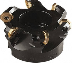Seco - 137mm Cut Diam, 40mm Arbor Hole, 5mm Max Depth of Cut, 43° Indexable Chamfer & Angle Face Mill - 8 Inserts, OF.. 0704 Insert, Right Hand Cut, 8 Flutes, Series OctoMill - Exact Tool & Supply