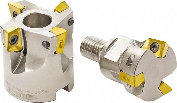 Seco - 63mm Cut Diam, 22mm Arbor Hole, 7mm Max Depth of Cut, 94° Indexable Chamfer & Angle Face Mill - 5 Inserts, XO.. 1204 Insert, Right Hand Cut, Through Coolant, Series R220.79 - Exact Tool & Supply