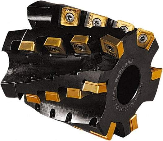 Seco - 24 Inserts, 80mm Cut Diam, 32mm Arbor Diam, 68mm Max Depth of Cut, Indexable Square-Shoulder Face Mill - 85mm High, AC.. 1506 & SCET 1206 Insert Compatibility - Exact Tool & Supply