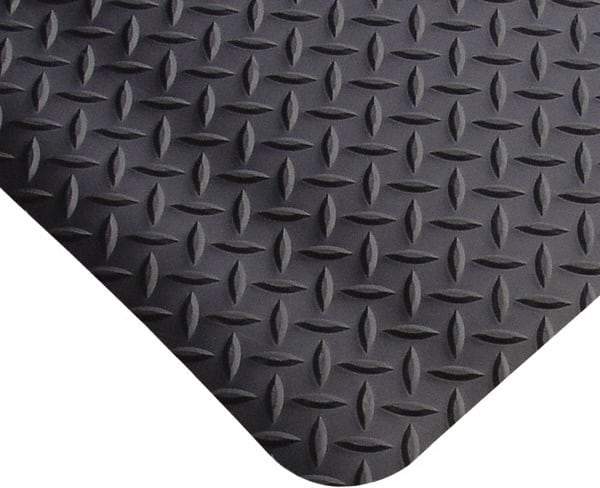 PRO-SAFE - 10' Long x 4' Wide, Dry Environment, Anti-Fatigue Matting - Black, Vinyl with Vinyl Sponge Base, Beveled on 4 Sides - Exact Tool & Supply