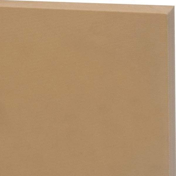 Made in USA - 3/8" Thick x 1' Wide x 1' Long, Kevlar/Nylon Sheet - Mustard Yellow, Rockwell R-115 Hardness, ±0.002 Tolerance - Exact Tool & Supply