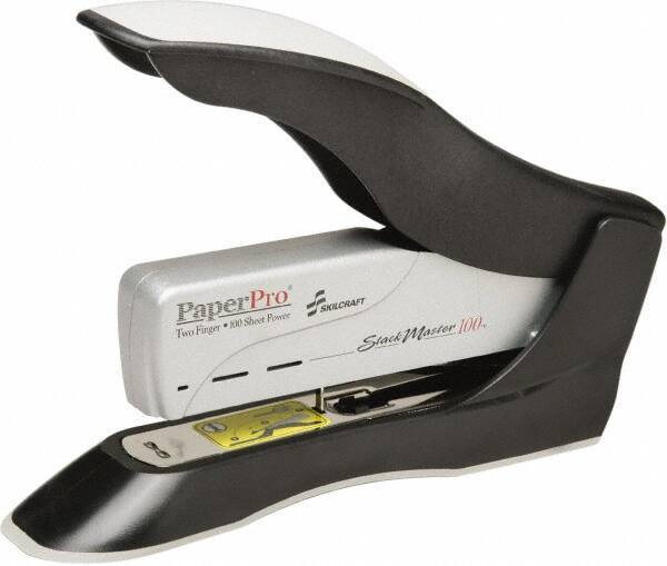 Ability One - 100 Sheet Desktop Stapler - Black/Gray/Red - Exact Tool & Supply