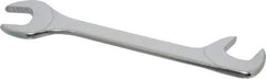 Facom - 13mm Stubby Extra Thin Open End Wrench - 4-23/32" OAL, Double End, Satin Finish, 15° & 75° Head Angle - Exact Tool & Supply