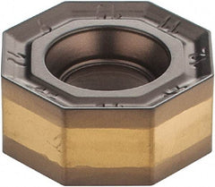 Iscar - ONMU050505 Grade IC5100 Carbide Milling Insert - TiCN/Al2O3 Finish, 0.2047" Thick, 13mm Inscribed Circle, 0.5mm Corner Radius - Exact Tool & Supply