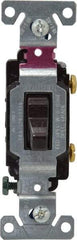 Cooper Wiring Devices - 1 Pole, 120 to 277 VAC, 20 Amp, Commercial Grade, Toggle, Wall and Dimmer Light Switch - 1.3 Inch Wide x 4.2 Inch High, Fluorescent - Exact Tool & Supply