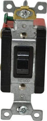 Cooper Wiring Devices - 2 Poles, 20 Amp, DPST, NEMA, Open Toggle Manual Motor Starter - 35.05mm Wide x 26.42mm Deep x 103.12mm High, 7-1/2 hp, CSA C22.2 No. 14, NEMA 1 & UL 508 - Exact Tool & Supply