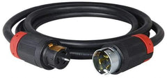 Cooper Wiring Devices - 100', 6/4 Gauge/Conductors, Black Industrial Extension Cord - 1 Receptacle, 50 Amps, 125/250 VAC, UL SOOW, NEMA 14-30R - Exact Tool & Supply