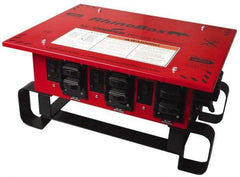 Cooper Wiring Devices - 7 Outlet, 125/240 Volt, 50 Amp Rating, Stand Alone Unit, Automatic, Industrial Distribution Center - Reinforced Metal Housing, 3 Front Outlets, Power Distribution Center with GFCI Protection - Exact Tool & Supply