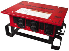 Cooper Wiring Devices - 7 Outlet, 125/240 Volt, 50 Amp Rating, Stand Alone Unit, Automatic, Industrial Distribution Center - Reinforced Metal Housing, 3 Front Outlets, Power Distribution Center with GFCI Protection - Exact Tool & Supply