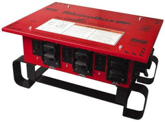 Cooper Wiring Devices - 8 Outlet, 125/240 Volt, 50 Amp Rating, Stand Alone Unit, Automatic, Industrial Distribution Center - Reinforced Metal Housing, 3 Front Outlets, Power Distribution Center with GFCI Protection - Exact Tool & Supply
