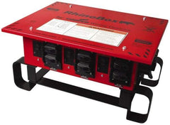 Cooper Wiring Devices - 8 Outlet, 125/240 Volt, 50 Amp Rating, Stand Alone Unit, Automatic, Industrial Distribution Center - Reinforced Metal Housing, 3 Front Outlets, Power Distribution Center with GFCI Protection - Exact Tool & Supply