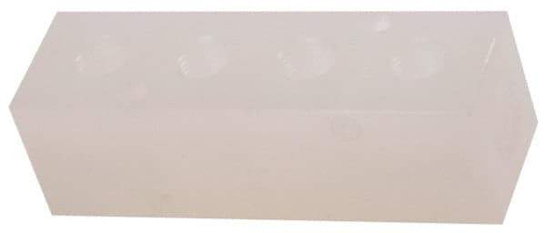 Made in USA - 1/2" Inlet, 3/8" Outlet Manifold - 4-3/4" Long x 1-1/2" Wide x 1-1/2" High, 0.2" Mount Hole, 2 Inlet Ports, 4 Outlet Ports - Exact Tool & Supply