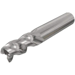 Iscar - 4mm, 12mm LOC, 6mm Shank Diam, 57mm OAL, 3 Flute, Solid Carbide Square End Mill - Single End, Uncoated, Spiral Flute, 45° Helix, Right Hand Cut, Right Hand Flute - Exact Tool & Supply
