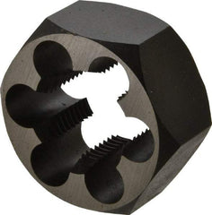 Cle-Line - 1-1/8 - 12 UNF Thread, 2" Hex, Hex Rethreading Die - Carbon Steel, 1" Thick, Series 0650 - Exact Tool & Supply