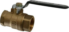Legend Valve - 3/4" Pipe, Full Port, Brass Full Port Ball Valve - Bi-Directional, FNPT x FNPT Ends, Quarter Turn Handle, 600 WOG, 150 WSP - Exact Tool & Supply