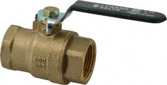 Legend Valve - 1" Pipe, Full Port, Brass Full Port Ball Valve - Bi-Directional, FNPT x FNPT Ends, Quarter Turn Handle, 600 WOG, 150 WSP - Exact Tool & Supply