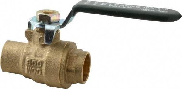 Legend Valve - 1/2" Pipe, Full Port, Brass Full Port Ball Valve - Bi-Directional, Sweat Ends, Quarter Turn Handle, 600 WOG, 150 WSP - Exact Tool & Supply