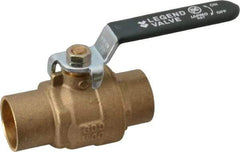 Legend Valve - 1" Pipe, Full Port, Brass Full Port Ball Valve - Bi-Directional, Sweat Ends, Quarter Turn Handle, 600 WOG, 150 WSP - Exact Tool & Supply
