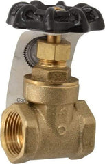 Legend Valve - 3/4" Pipe, Class 200, FNPT x FNPT Brass Solid Wedge Gate Valve - 200 WOG, 1 WSP, Bolted Bonnet, For Use with Potable Water Applications - Exact Tool & Supply