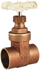 Legend Valve - 3/4" Pipe, Class 200, Sweat Brass Solid Wedge Gate Valve - 200 WOG, 1 WSP, Bolted Bonnet, For Use with Potable Water Applications - Exact Tool & Supply