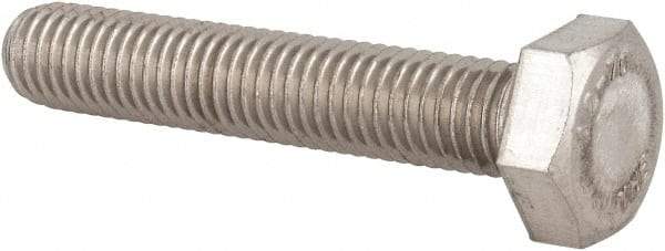 Value Collection - M10x1.50mm Metric Coarse, 55mm Length Under Head Hex Head Cap Screw - Fully Threaded, Grade 18-8 & Austenitic A2 Stainless Steel, Uncoated, 17mm Hex - Exact Tool & Supply
